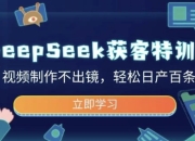 DeepSeek获客特训营，视频制作不出镜，轻松日产百条