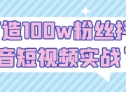 打造100w粉丝抖音短视频实战