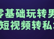 零基础玩转男粉短视频转私域