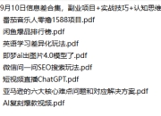 9月10日信息差合集，副业项目+实战技巧+认知思维