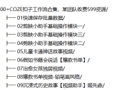 100+条COZE扣子工作流合集,某团队收费599资源